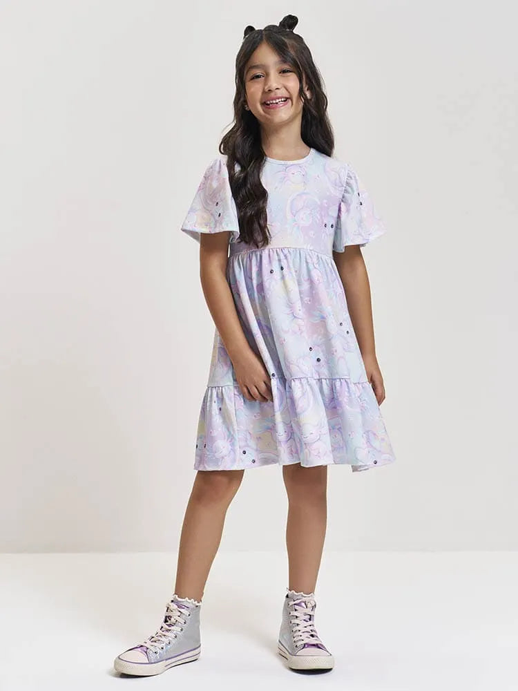 Vestido Infantil Cinti Lilás Axolote