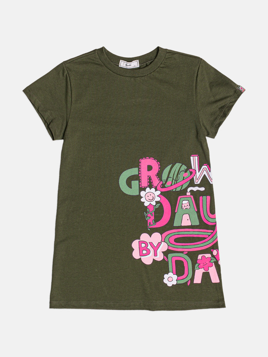 Vestido Infantil Bimbi Inverno Verde Florzinha