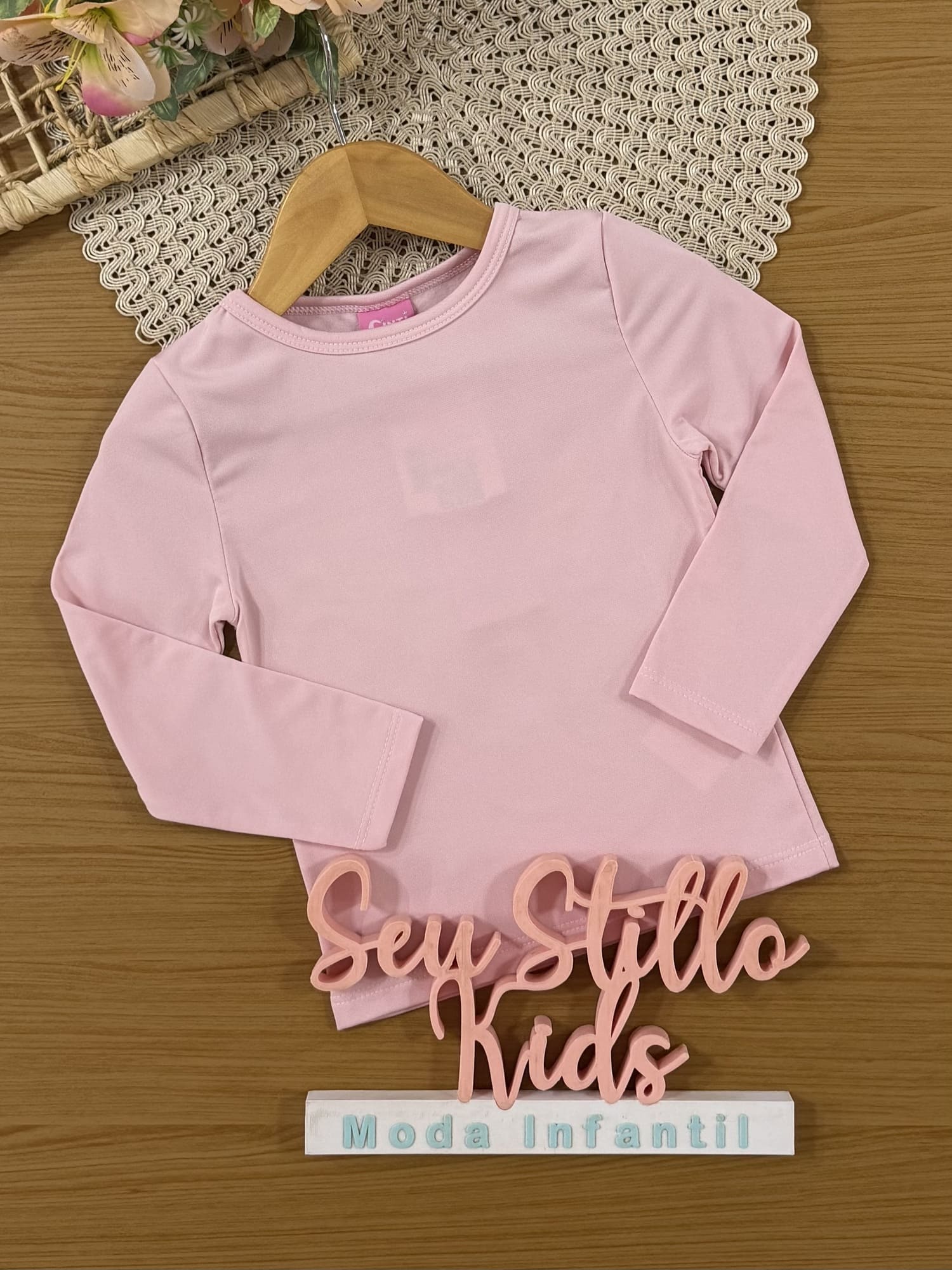 Blusa Infantil Cinti Inverno Manga Longa Térmica Rosa Claro