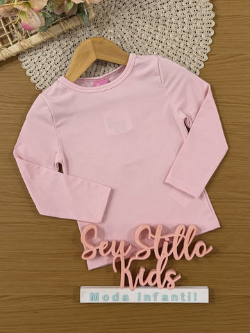 Blusa Infantil Cinti Inverno Manga Longa Térmica Rosa Claro