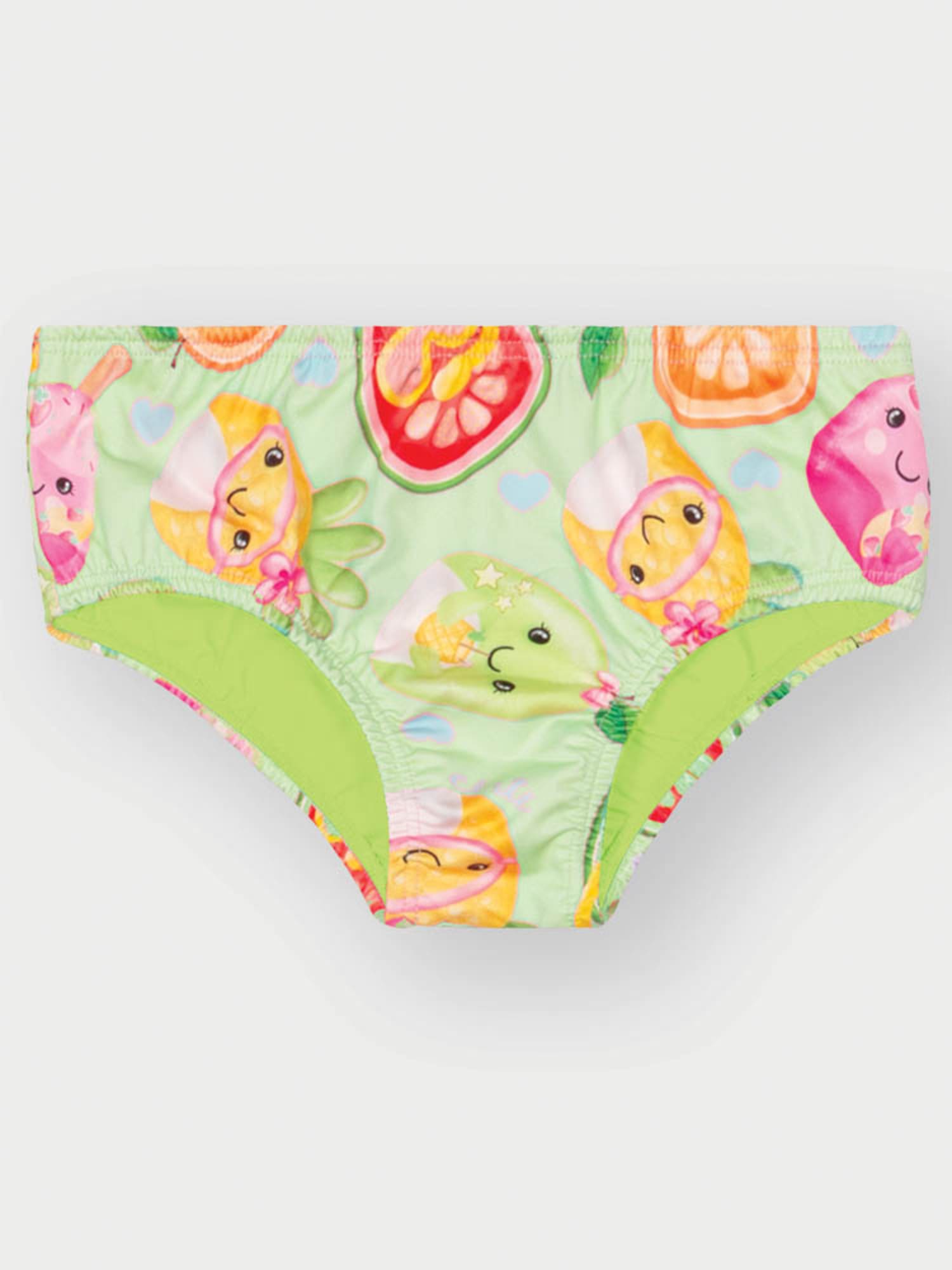 Biquíni Infantil Cinti Verão com Cropped  Manga Longa Verde Neon Fresh