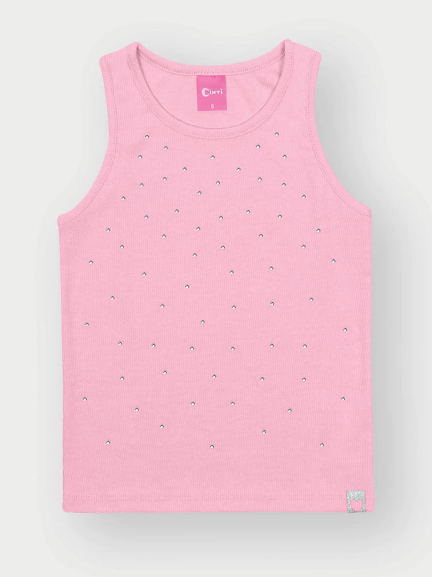 Regata Infantil Cinti Verão Rosa com Strass