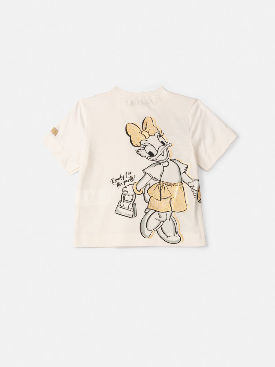 Conjunto Infantil Animê Verão Shorts Jeans e Camisa Minnie e Daisy Duck