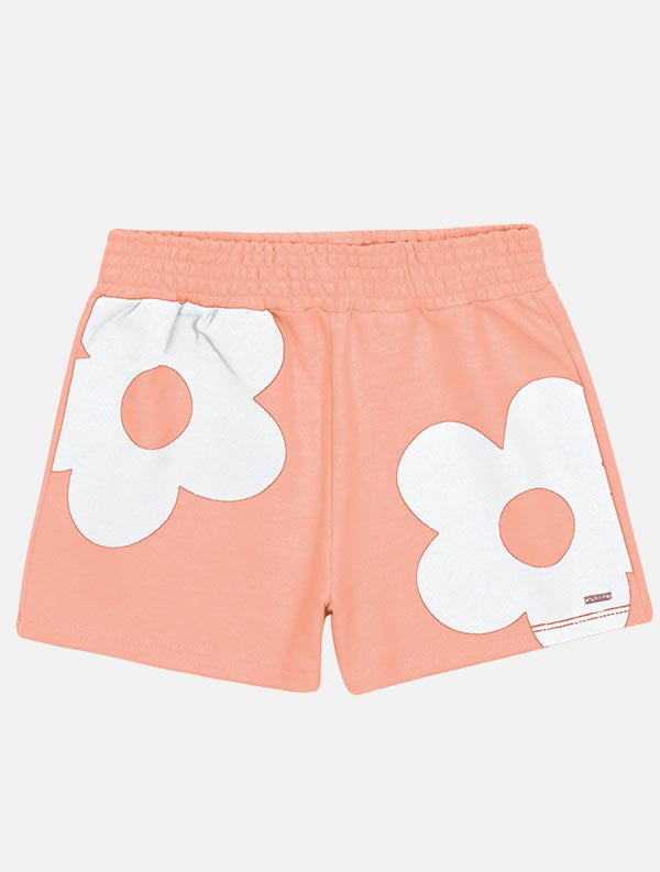 Conjunto Infantil Cinti Verão Shorts, Camisete e Colete Laranja Flor