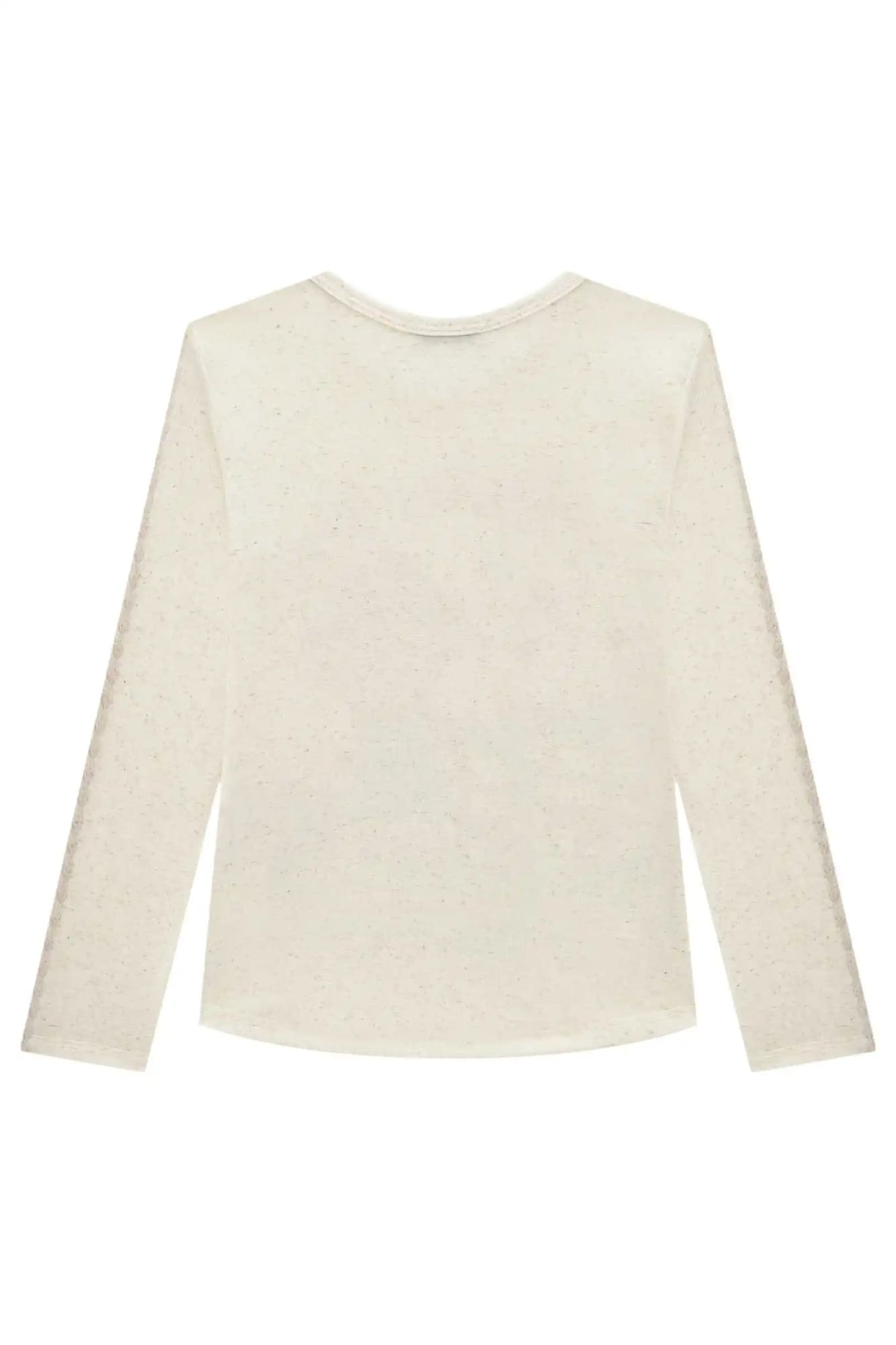 Blusa Infantil Kukie Inverno Manga Longa Off White Ursinha na Fazenda