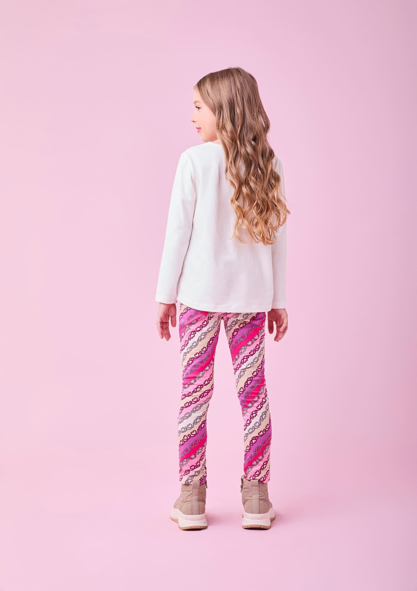 Conjunto Infantil Momi Inverno com Calça e Blusa Branca Lacinhos com Strass