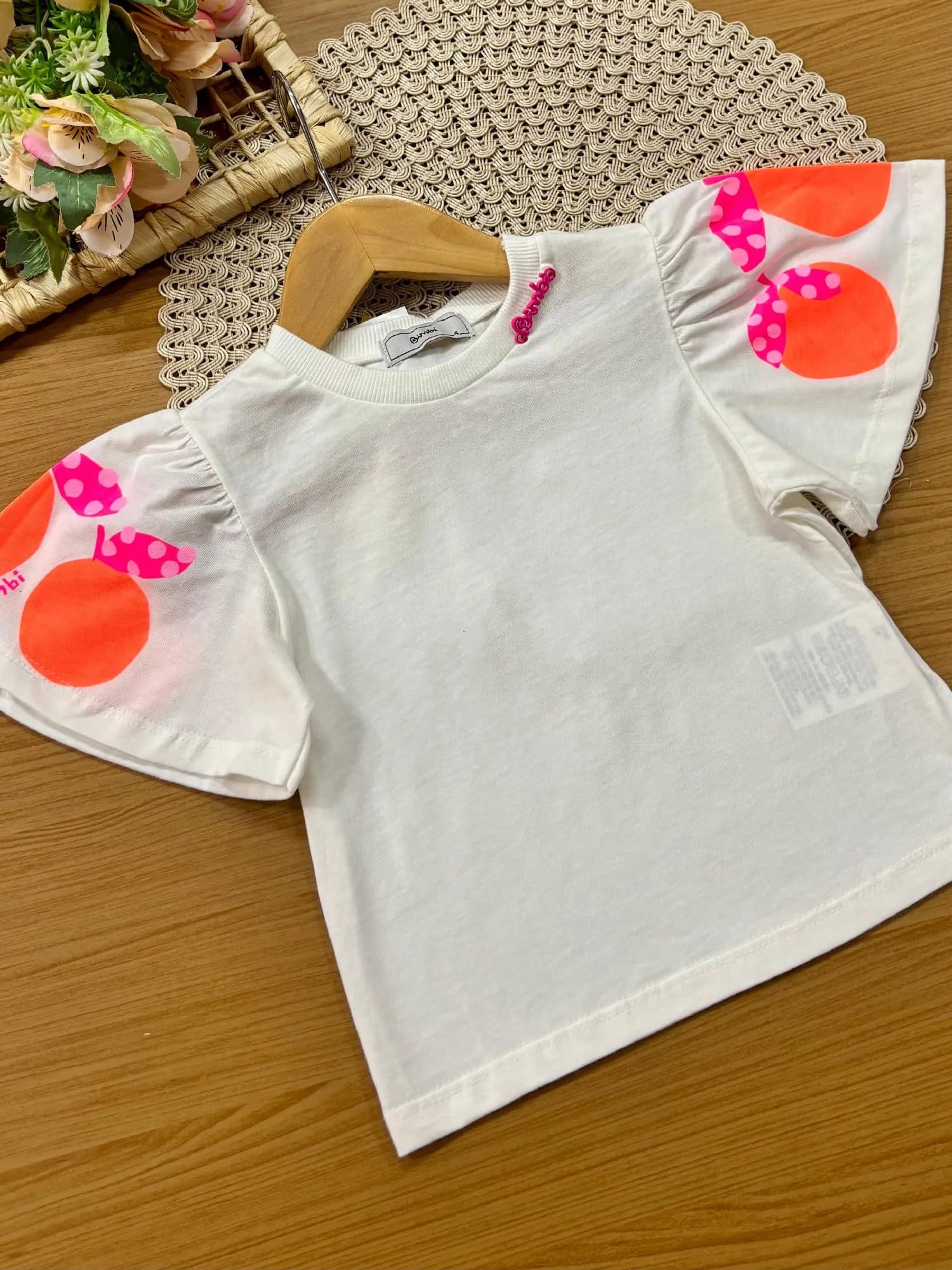 Blusa Infantil Menina Bimbi Branca Frutinhas