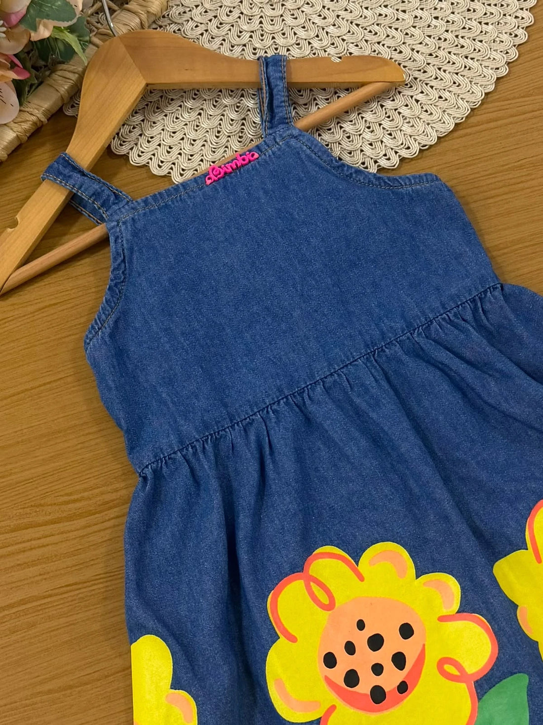 Vestido Infantil Bimbi Jeans Floral