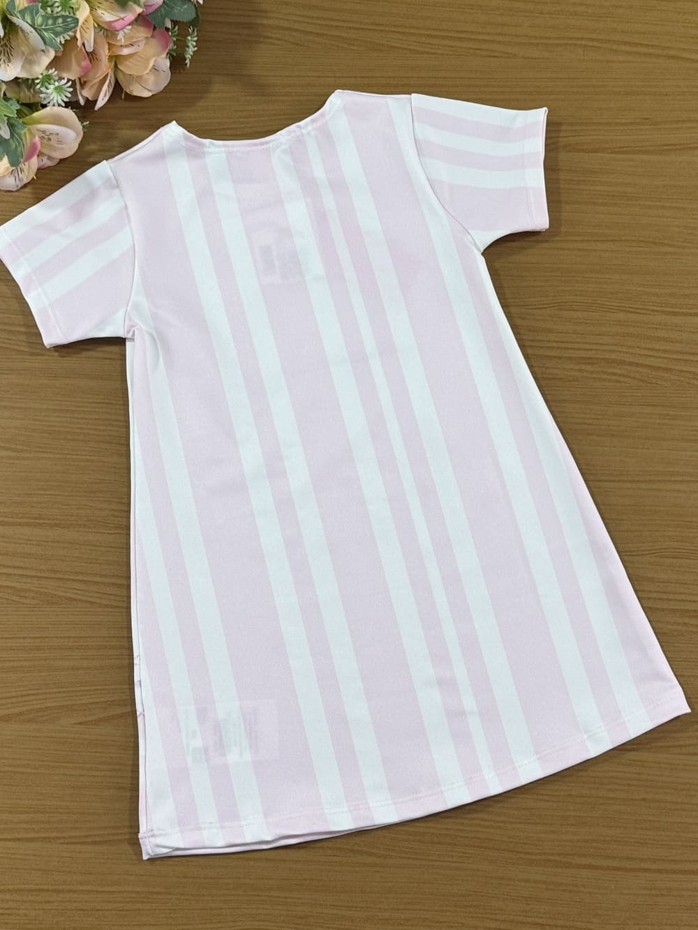 Vestido Infantil Cinti Verão Rosa Listrado Gatinha