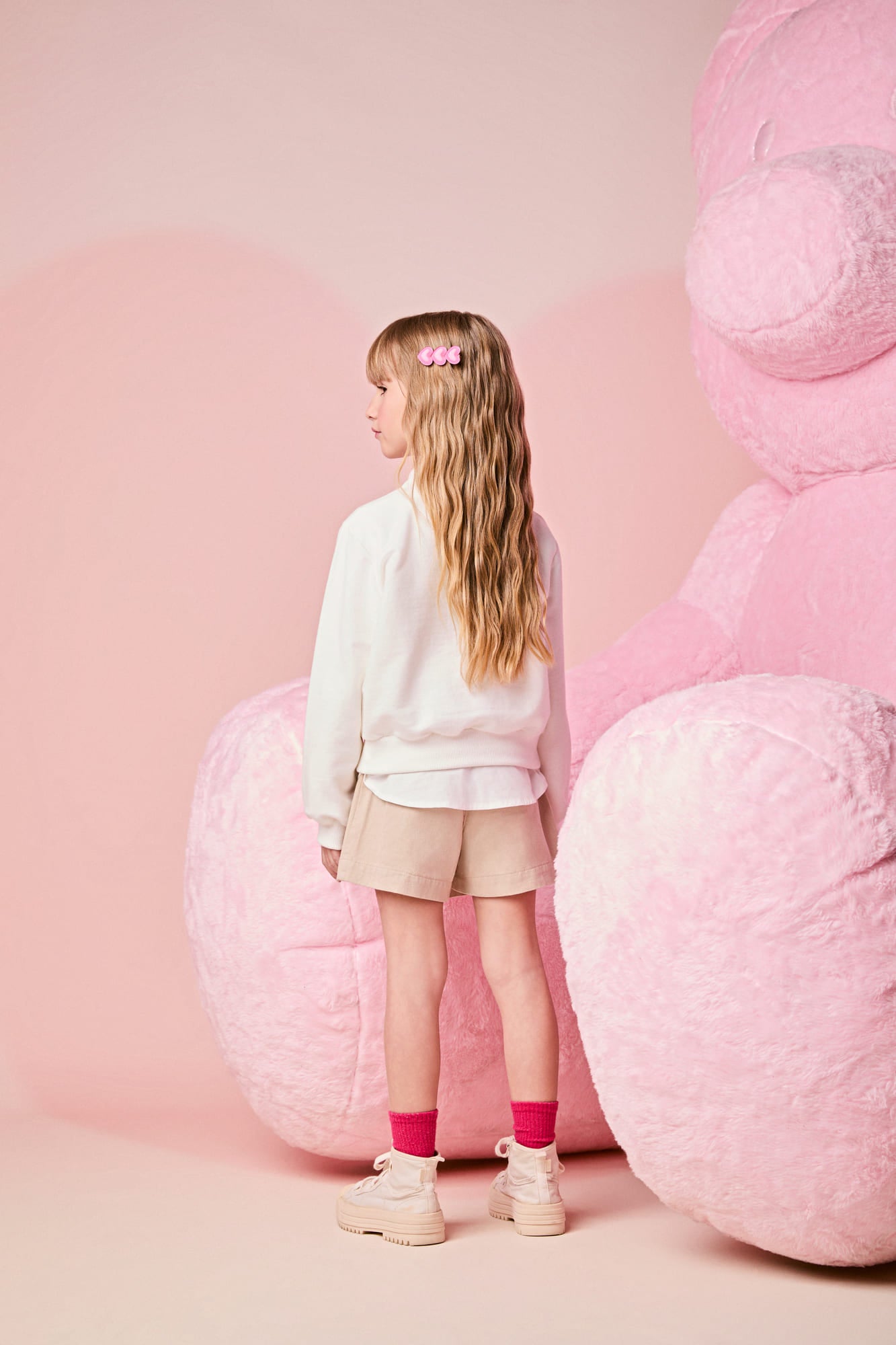 Moletom Infantil Momi Inverno Sem Flanela Branco Ursinha Happier
