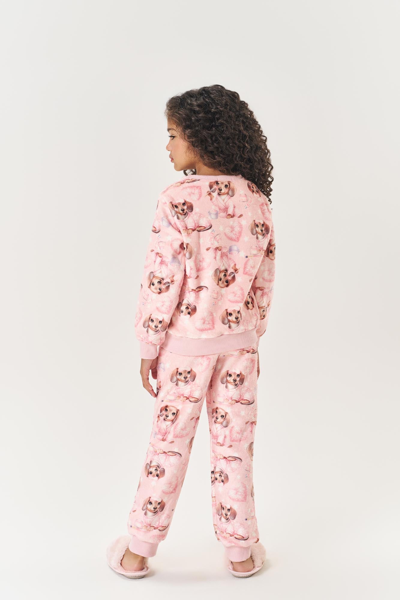 Pijama Infantil Cinti Inverno Calça e Blusa Fleece Cachorrinho
