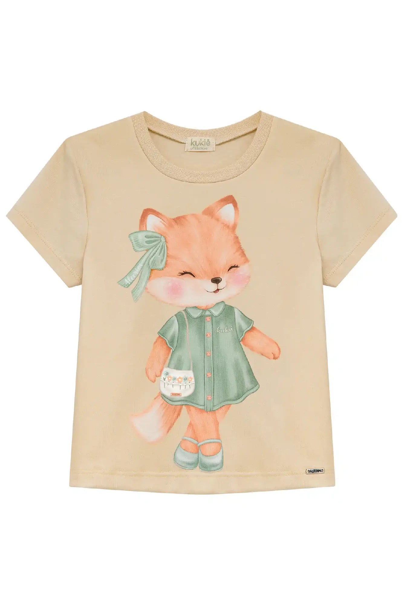 Blusa Infantil Menina Kukiê Bege Raposinha