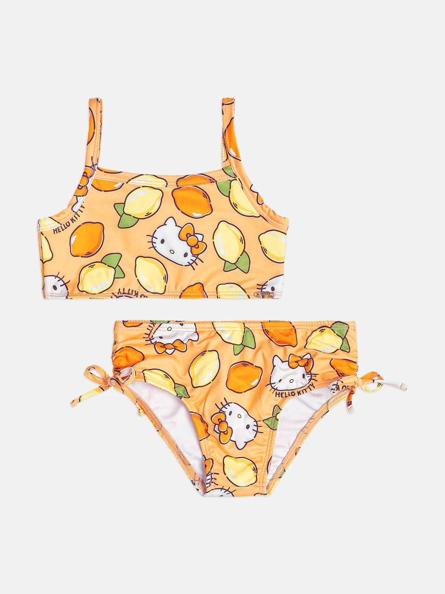 Biquíni Infantil Momi Laranja Limãozinho Hello Kitty