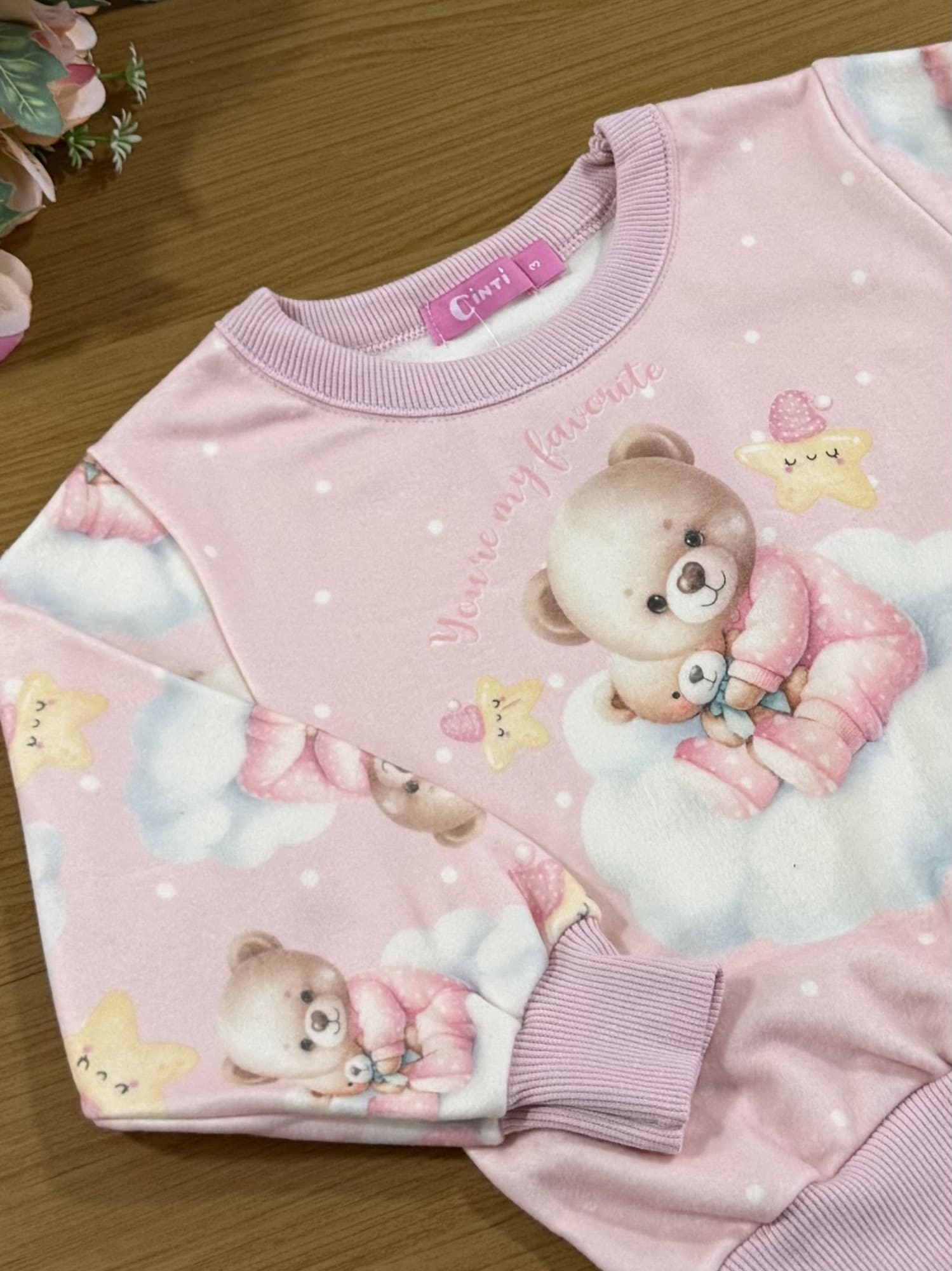 Pijama Infantil Cinti Inverno Calça e Blusa Soft Ursinho