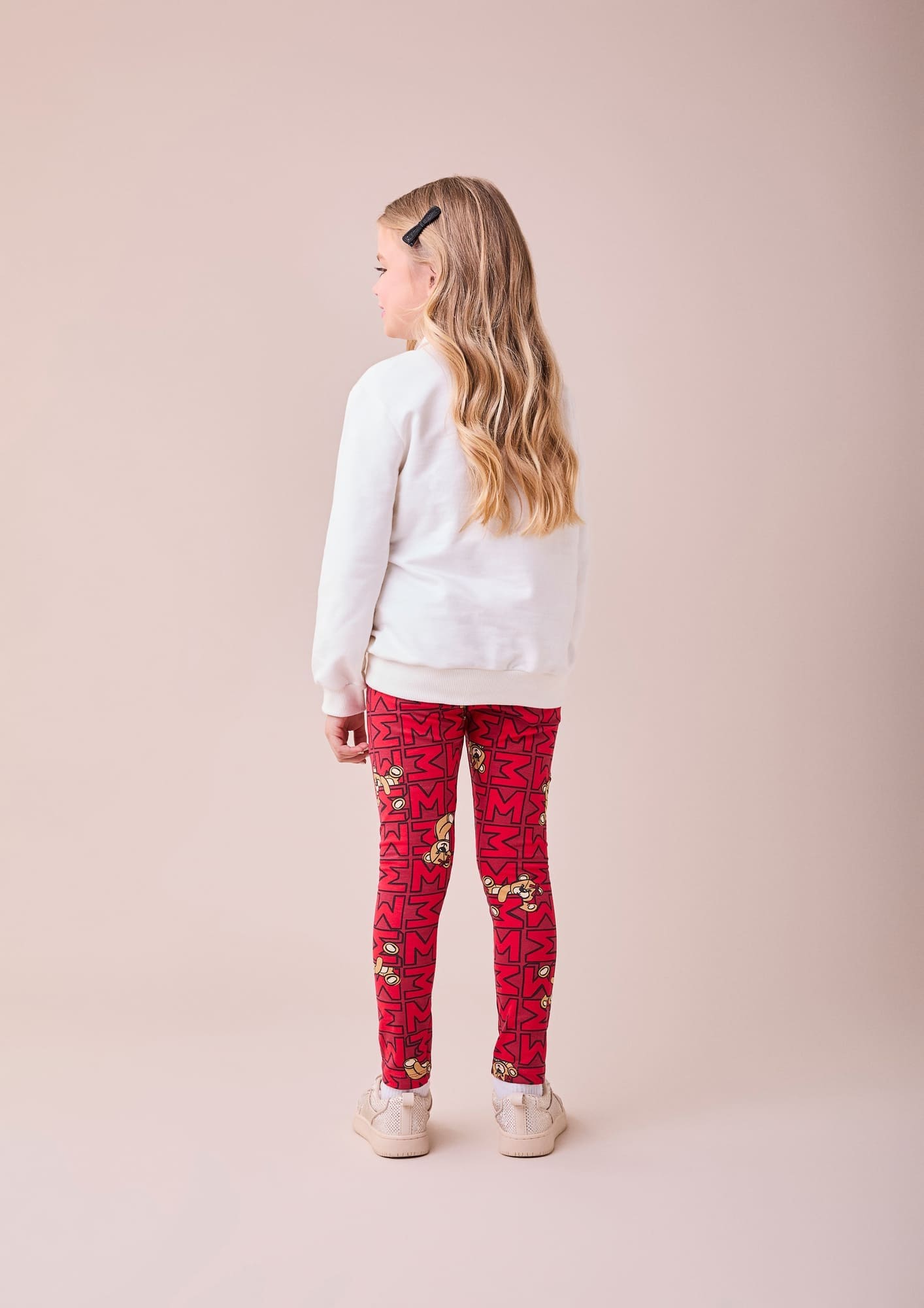 Conjunto Infantil Momi Inverno com Calça e Casaco Branco Ursinha Happy com Strass