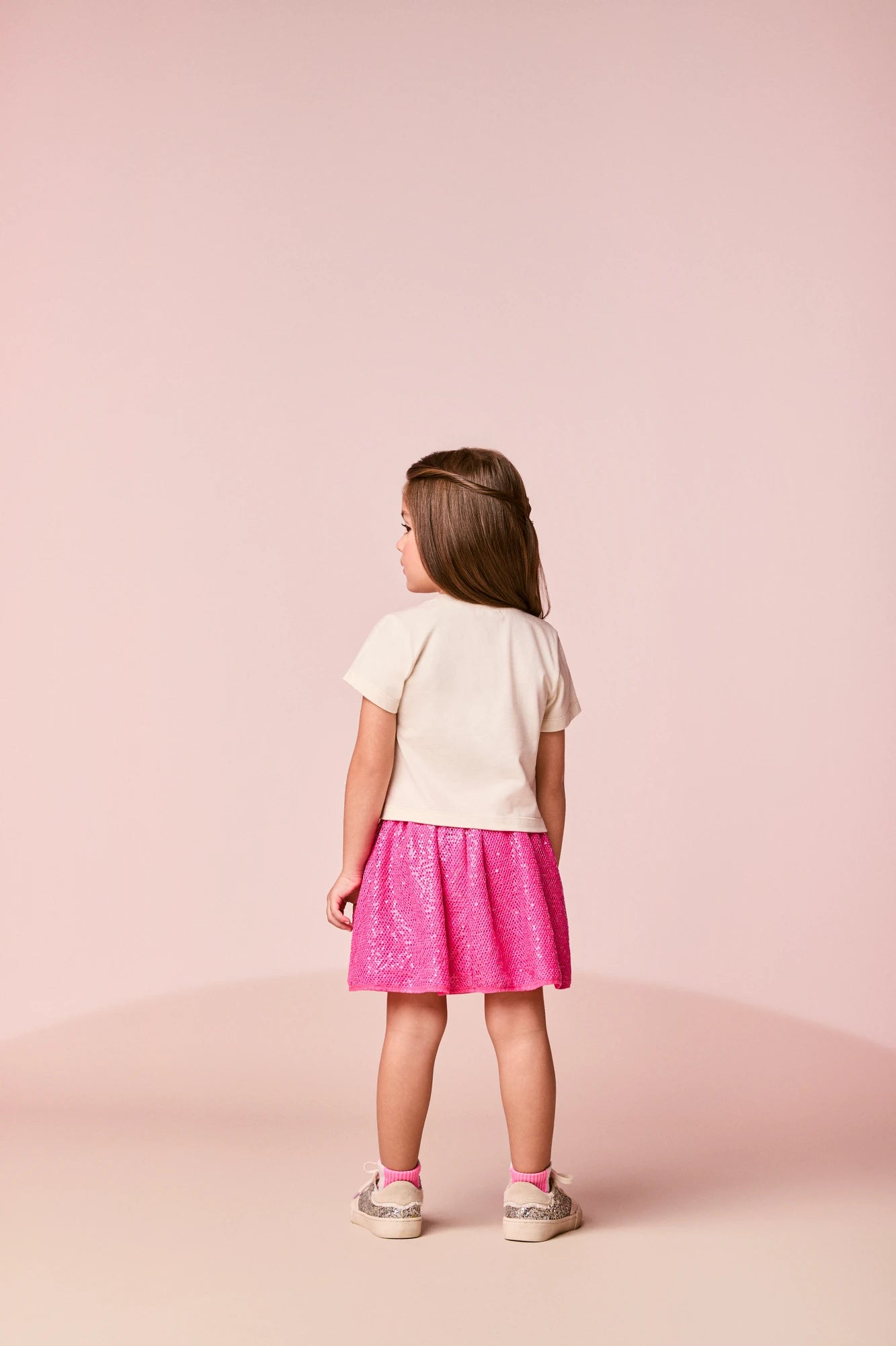 Conjunto Infantil Momi Inverno com Saia Rosa e Blusa Manga Longa Happiness