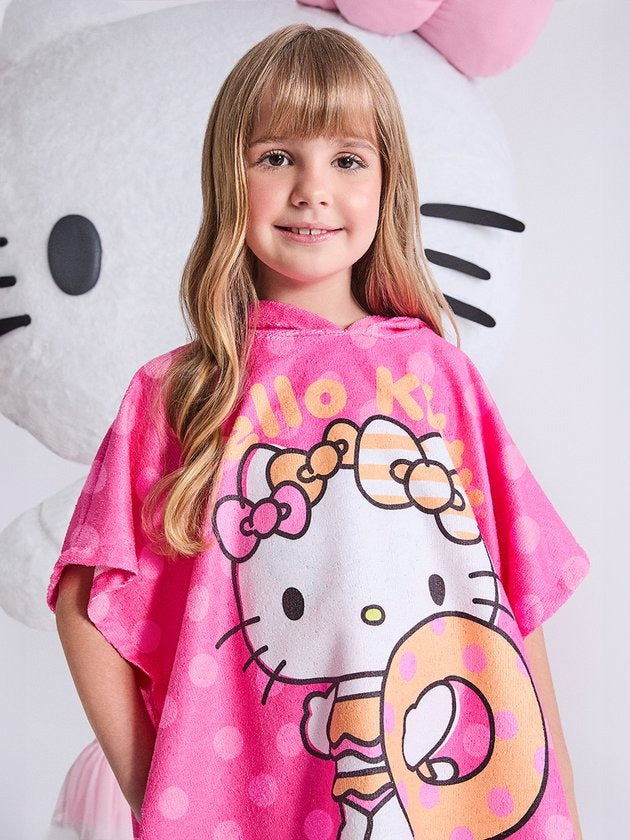 Roupão Infantil Momi Verão Rosa Hello Kitty