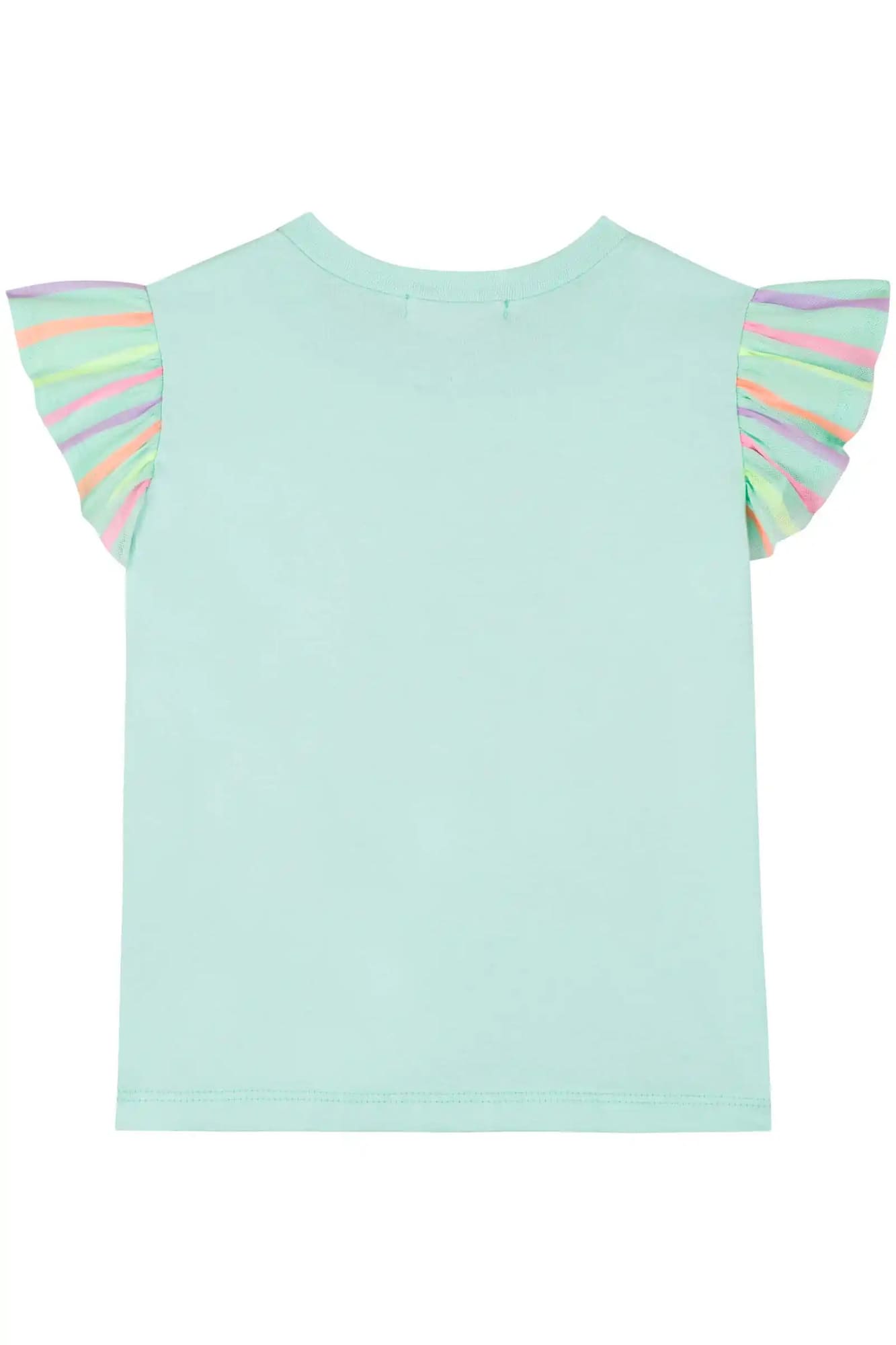 Blusa Infantil Kukiê Verão Verde Ursinha Arco-íris com Strass