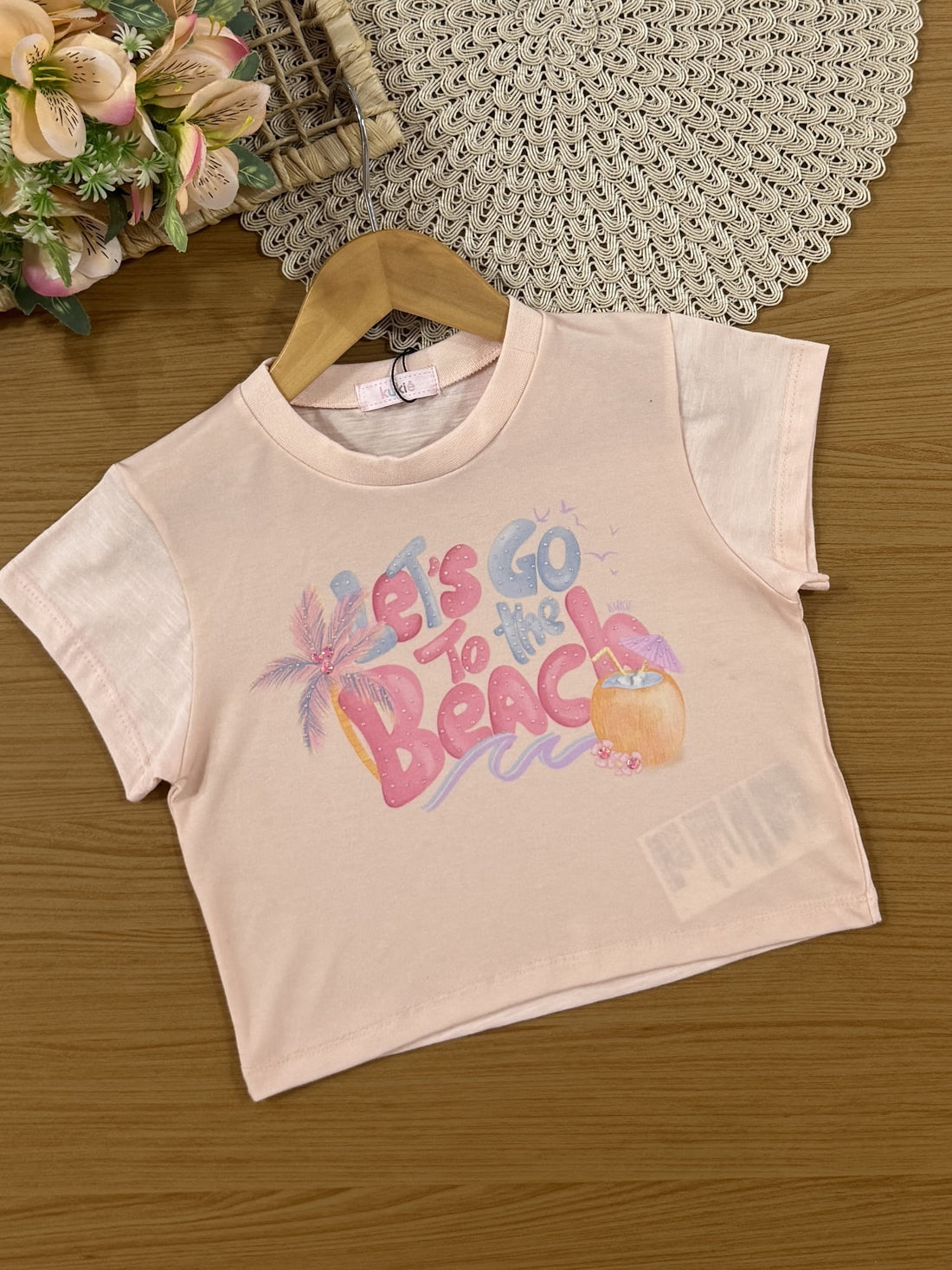 Conjunto Infantil Kukiê Verão com Shorts e Blusa Rosa Tropical