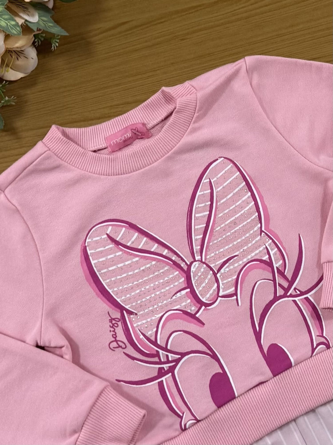 Casaco Infantil Momi Inverno Sem Flanela Rosa Daisy com Strass Disney