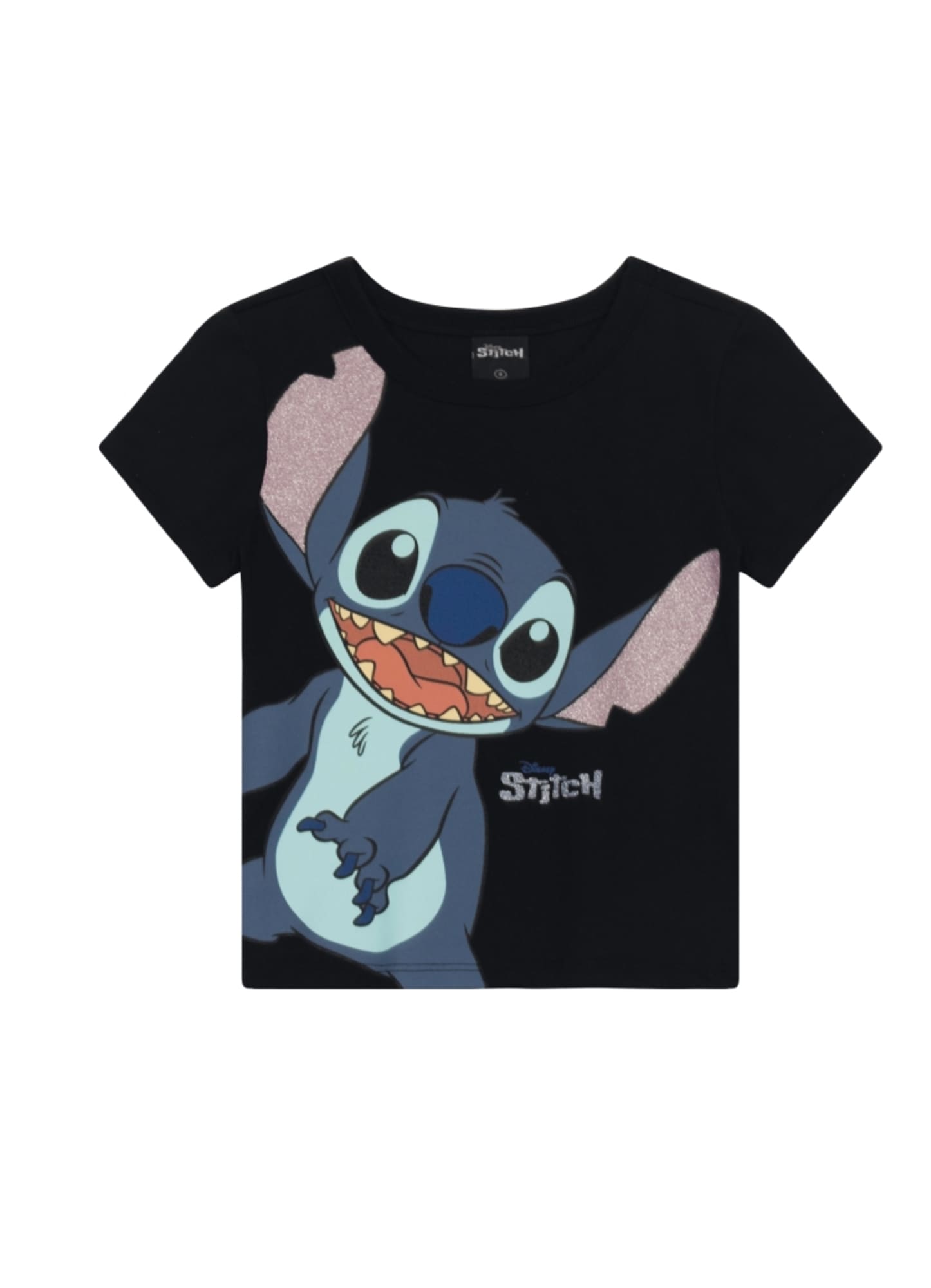 Blusa Infantil Stitch Preta Brandili Disney
