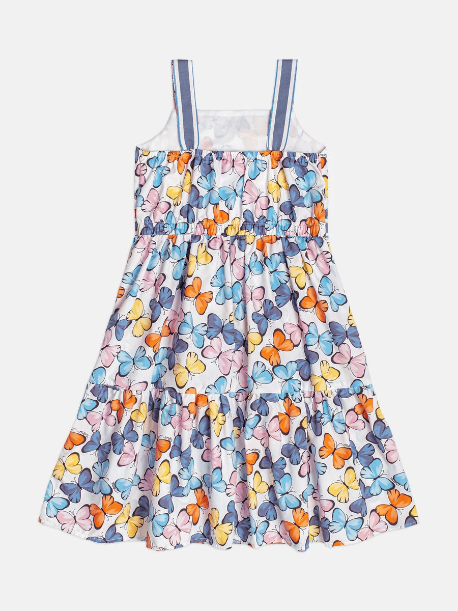 Vestido Infantil Momi Branco Borboletas