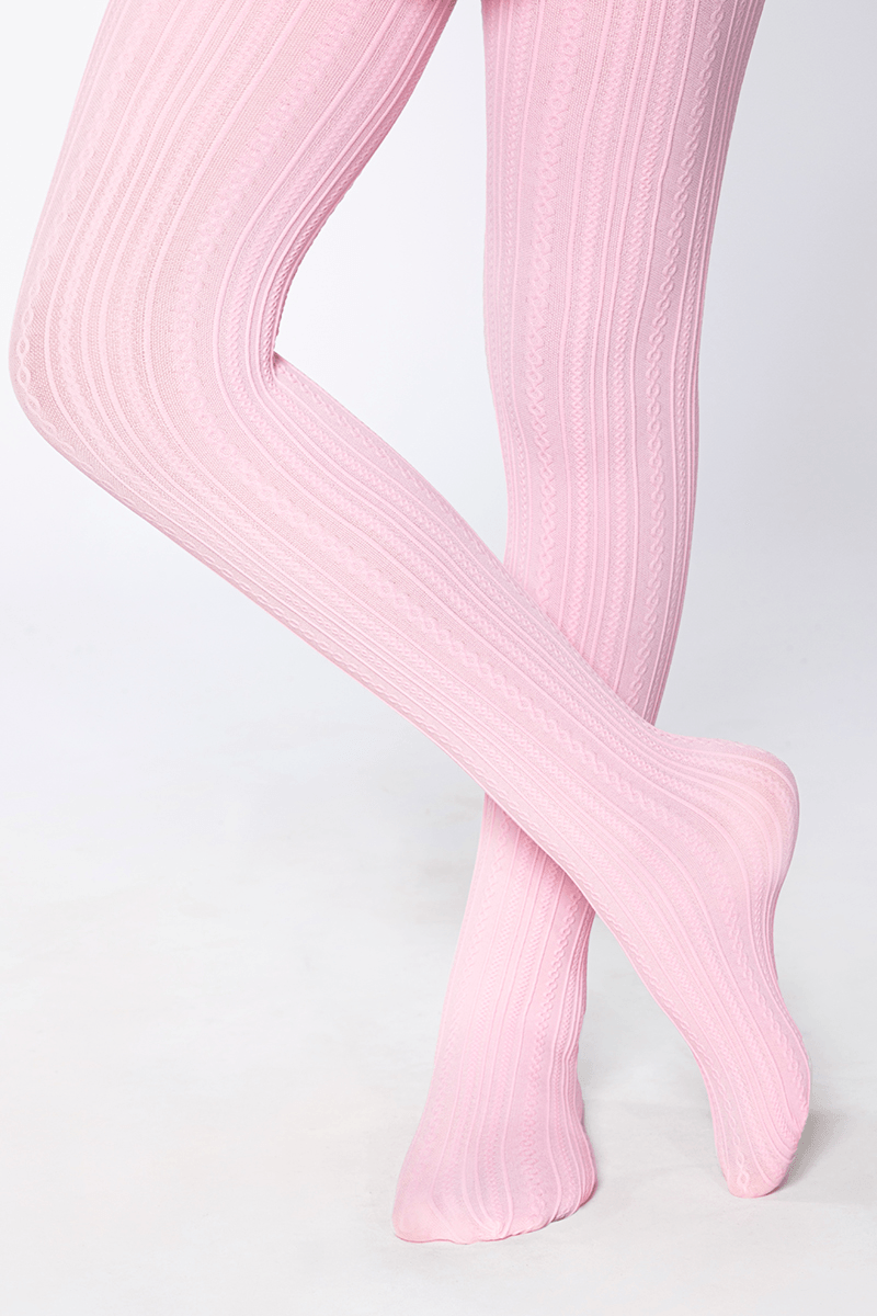 Meia Calça Infantil Lobinha Lupo Tricô  Fio 70 Rosa