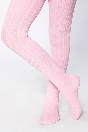 Meia Calça Infantil Lobinha Lupo Tricô  Fio 70 Rosa
