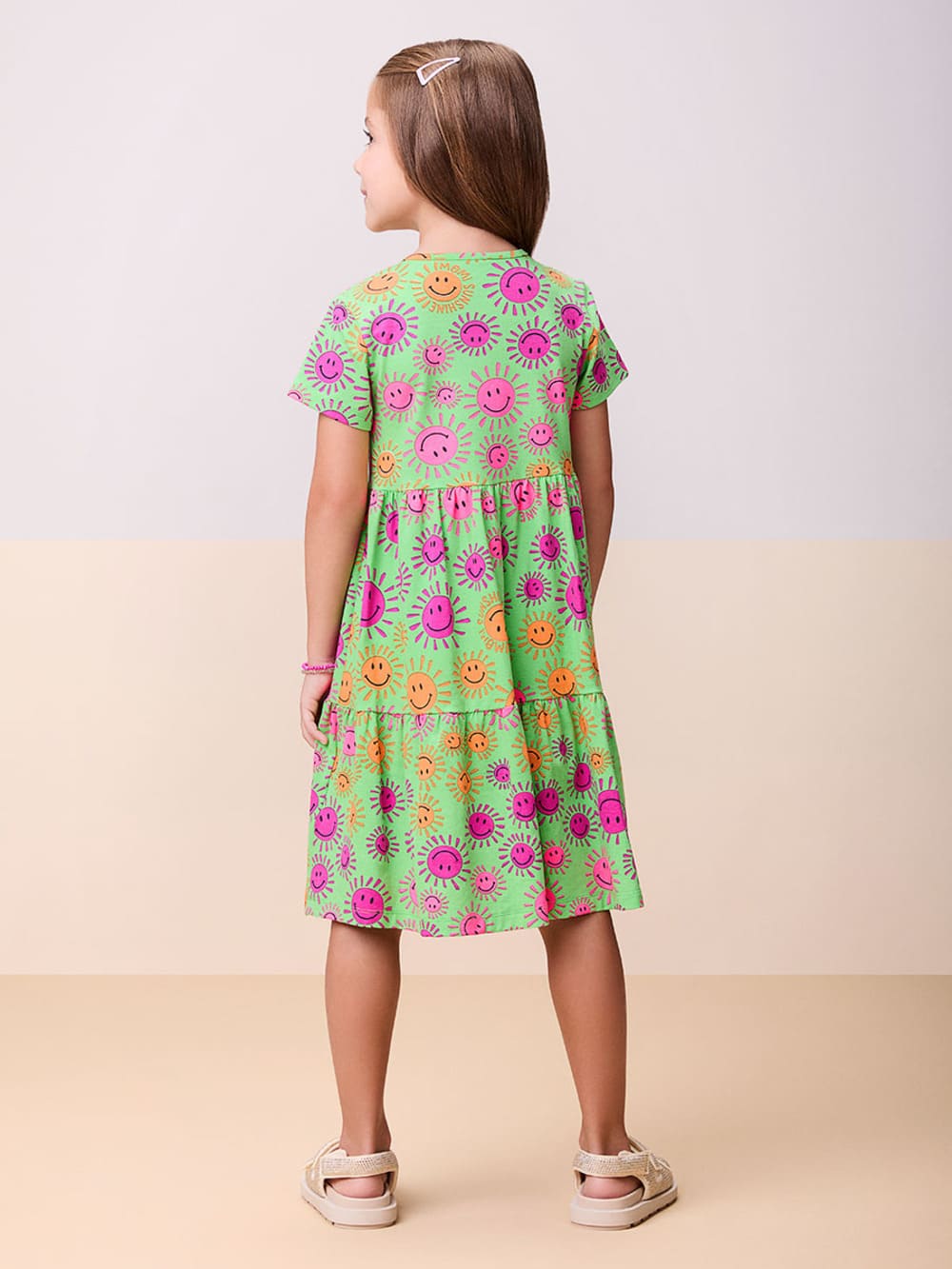 Vestido Infantil Momi Verão Verde Solzinho