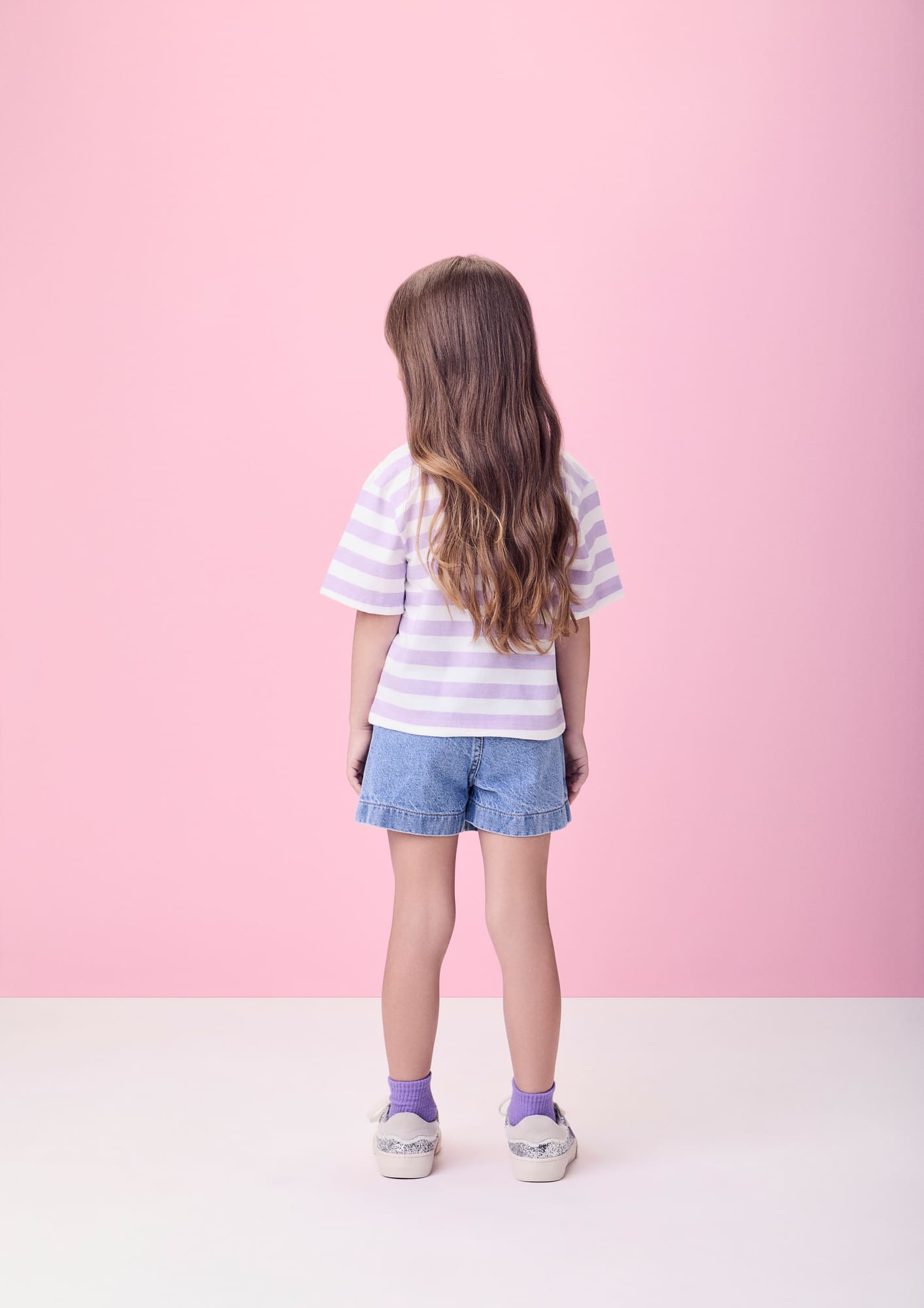 Blusa Infantil Momi Verão Listrada Lilás Kuromi