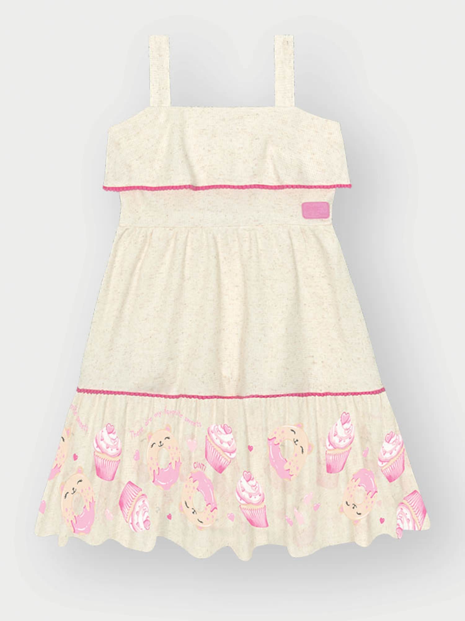 Vestido Infantil Cinti Verão Off White Donuts