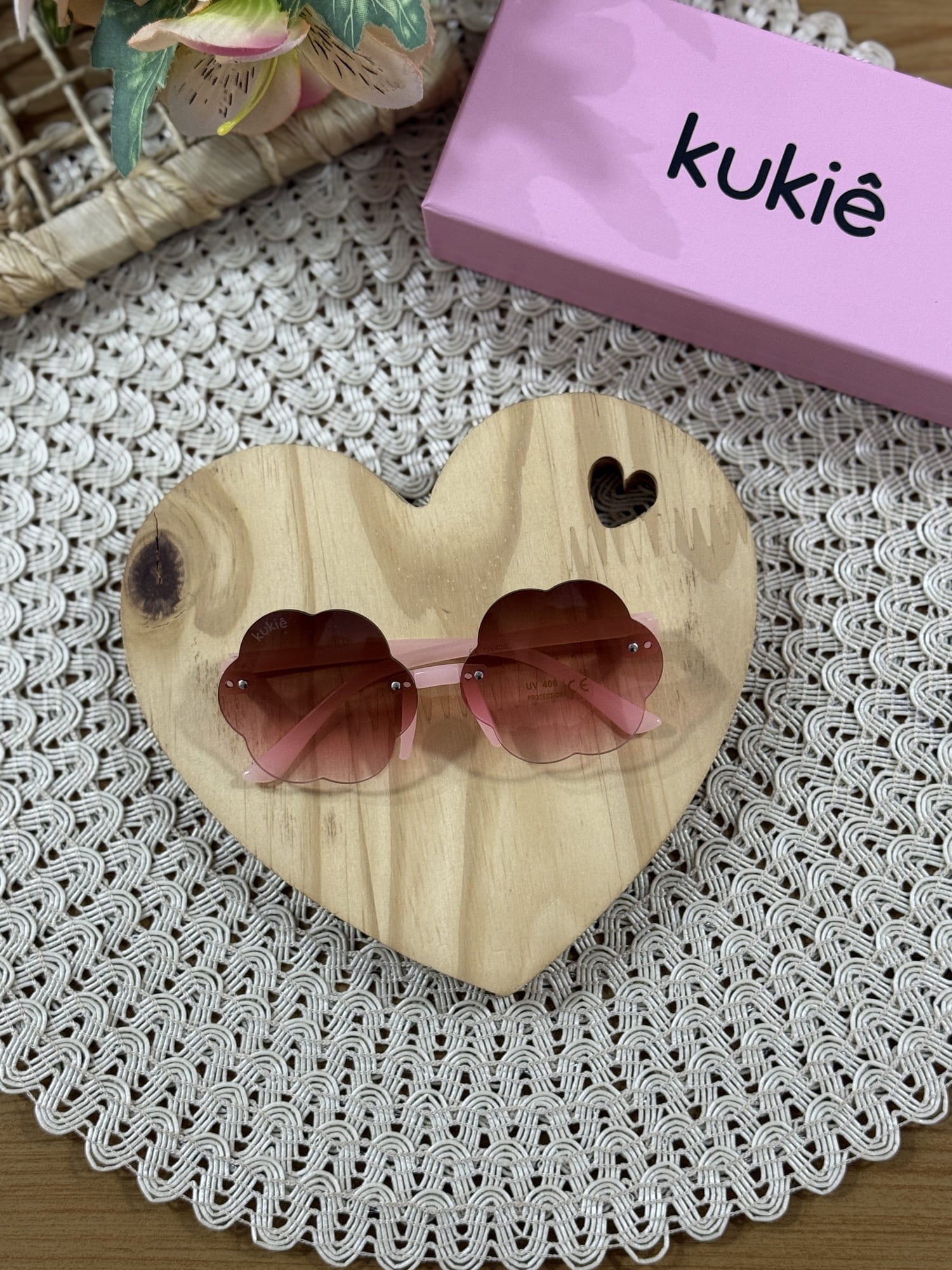 Óculos de Sol Infantil Kukiê Verão Rosa Flor