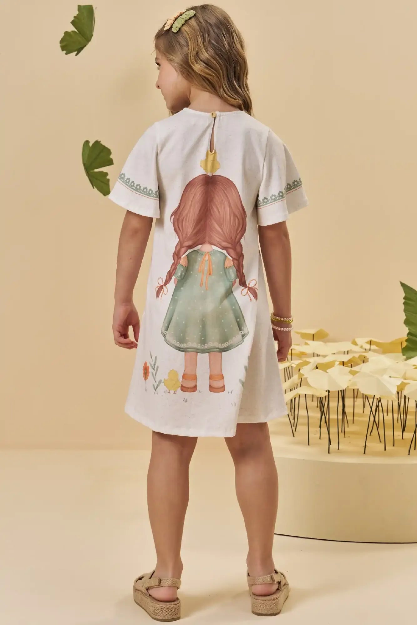 Vestido Infantil Kukiê Verão Off White Menininha Florista