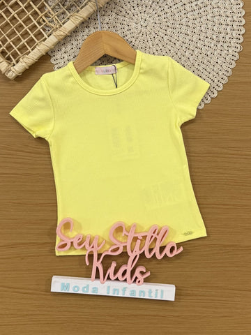 Blusa Infantil Kukiê Verão Canelado Amarelo