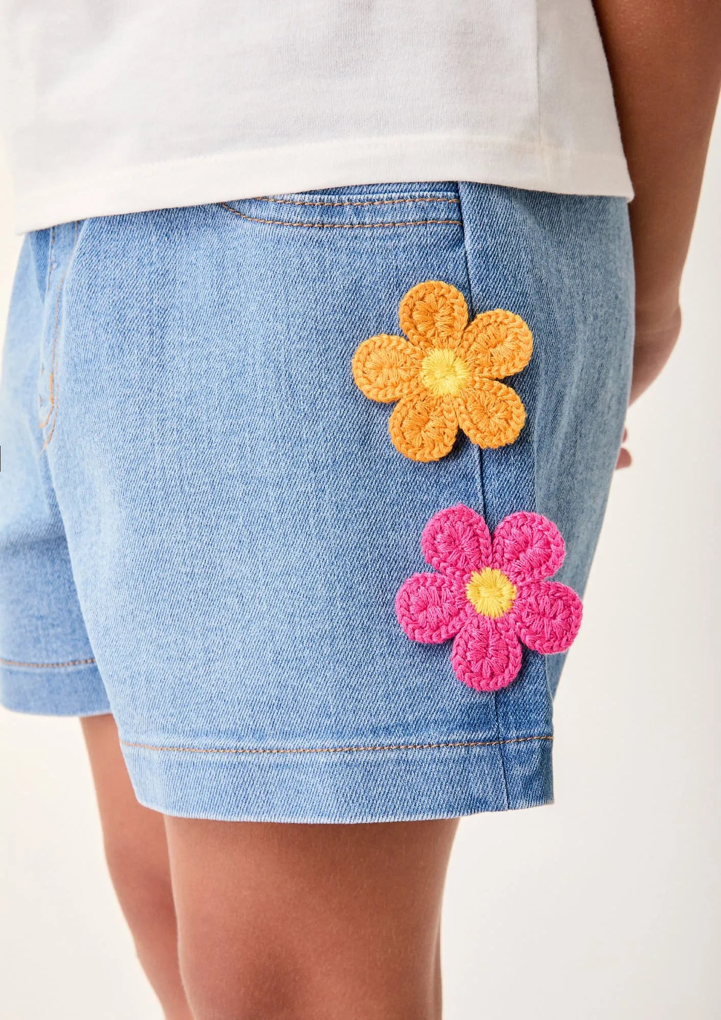 Shorts Infantil Menina Bimbi Jeans Florzinhas