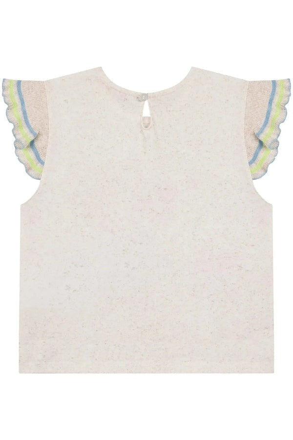 Blusa Infantil Kukiê Verão Off White Ursinha Maçã
