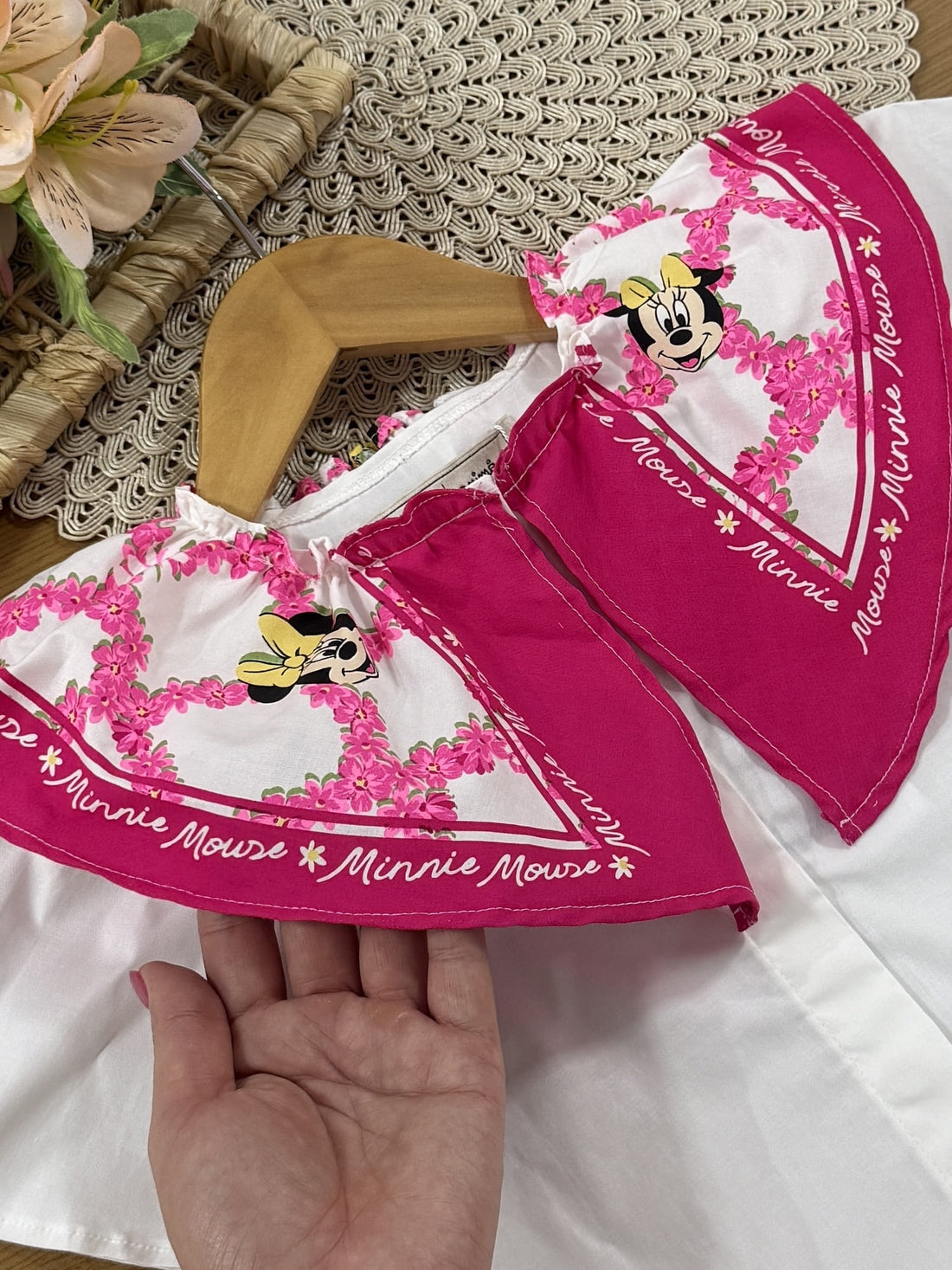 Blusa Infantil Animê Verão Branca Minnie Disney