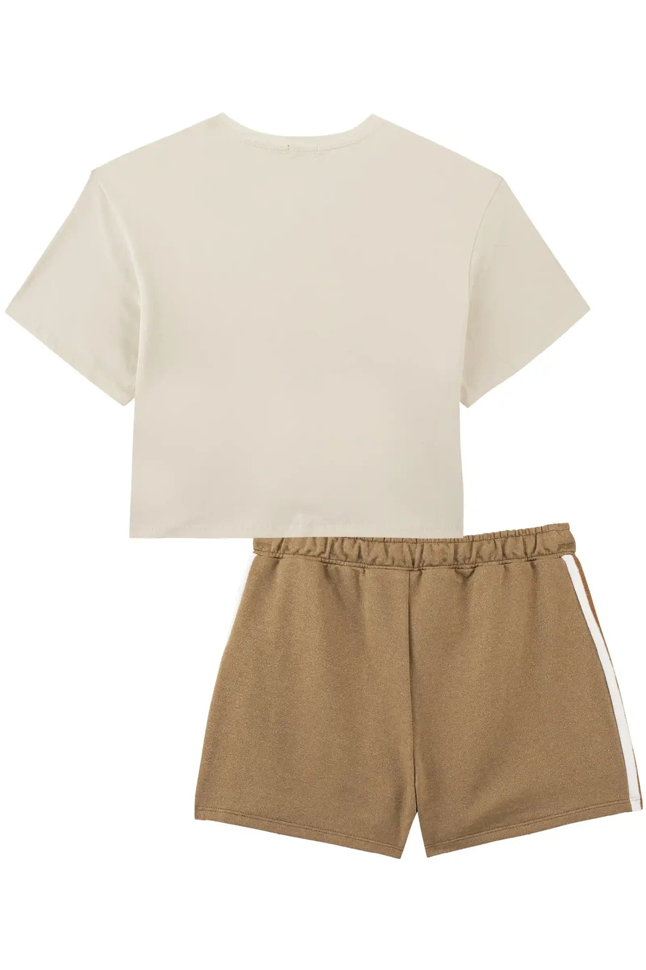 Conjunto Infantil Kukiê Inverno com Shorts Marrom e Blusa Manga Curta Alecrim