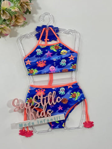 Biquíni Infantil Siri Kids Laila Azul Pixel 39011