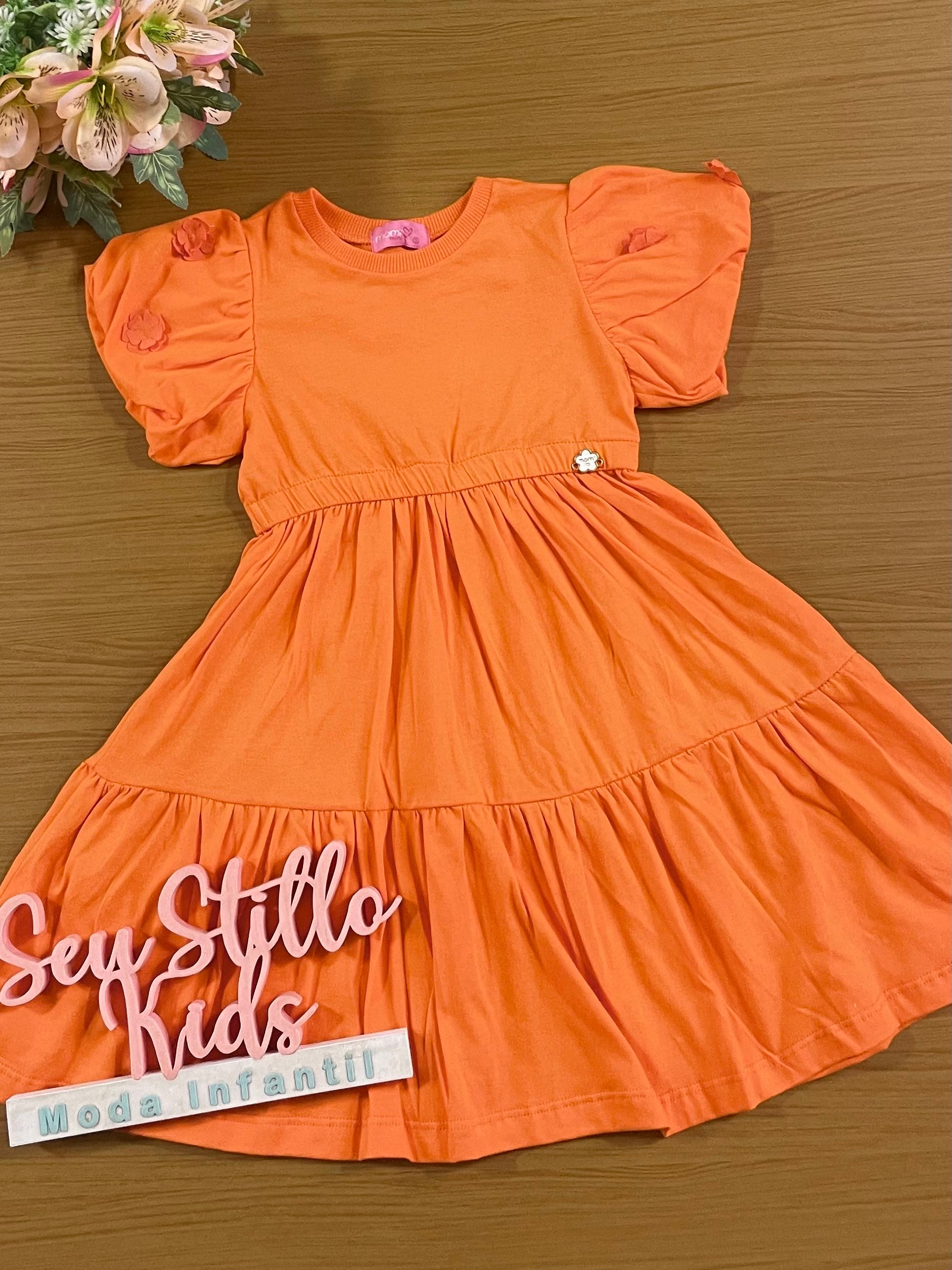 Vestido Infantil Momi Verão Laranja