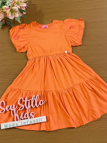 Vestido Infantil Momi Verão Laranja
