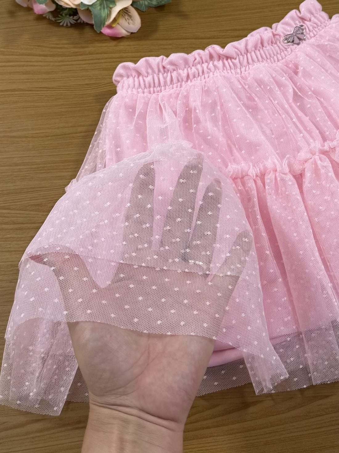 Saia Infantil Momi Inverno Rosa Tule