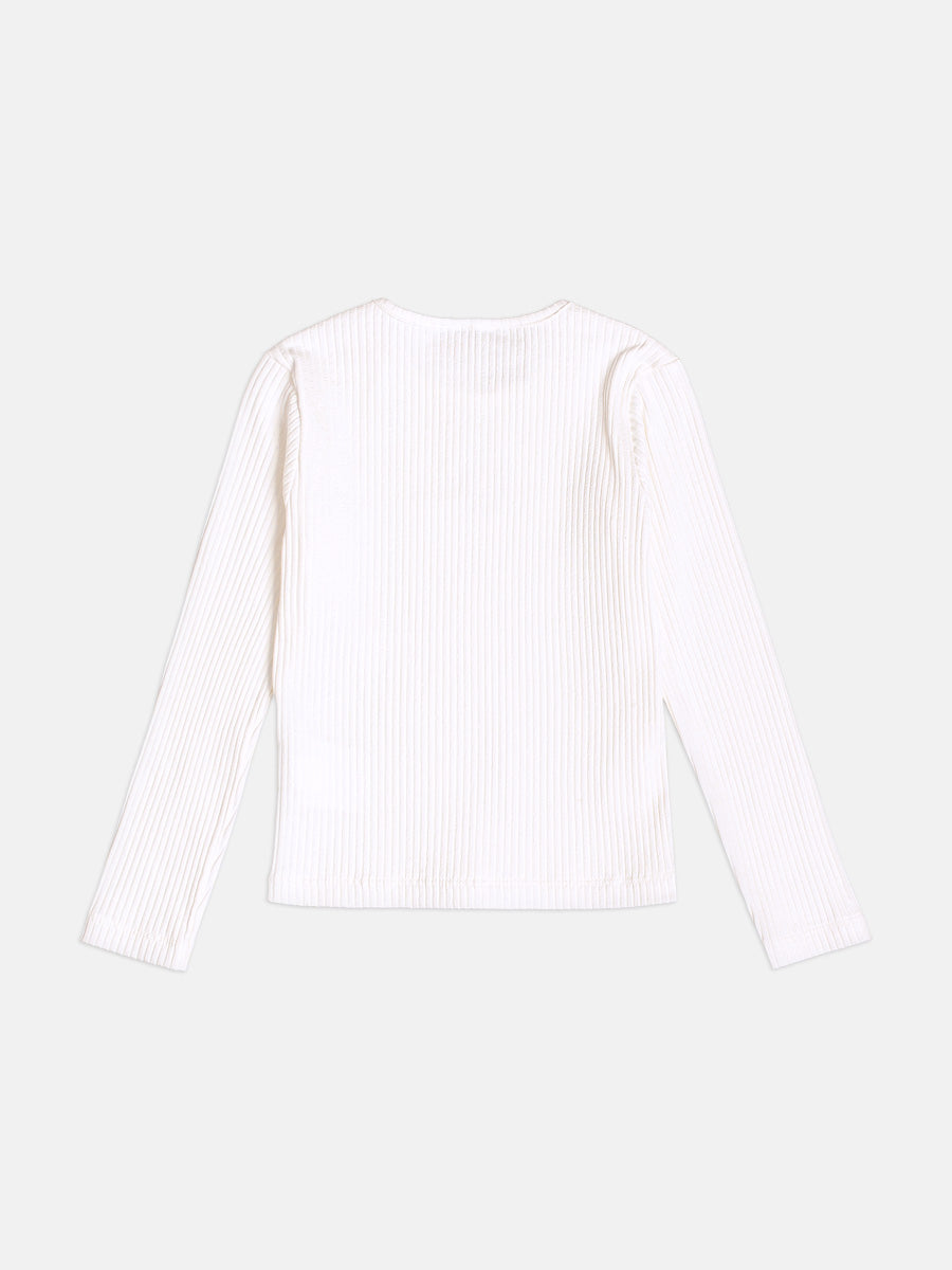 Blusa Infantil Momi Inverno Manga Longa Branca Daisy Disney
