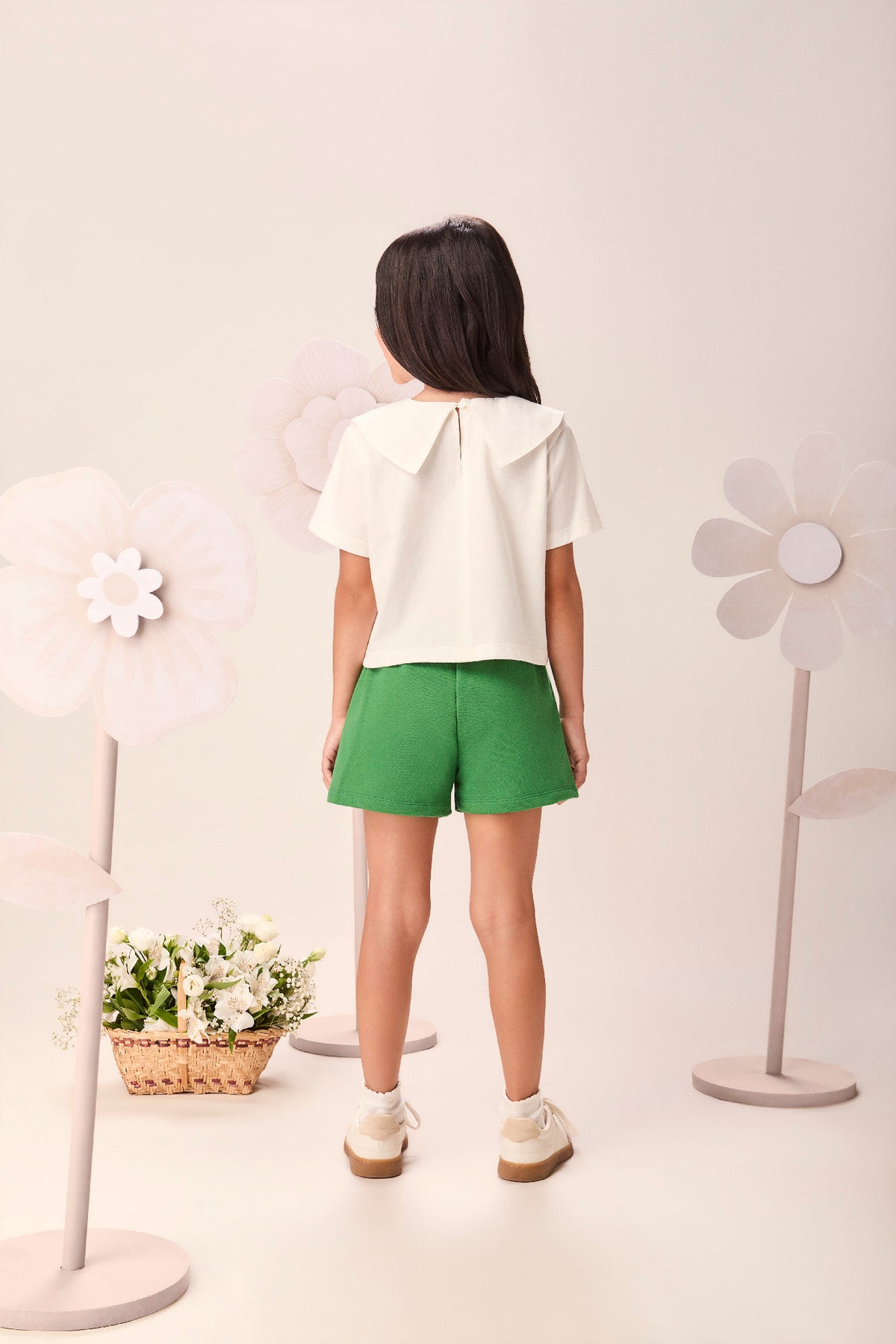Shorts Infantil Menina Momi Verde com Strass