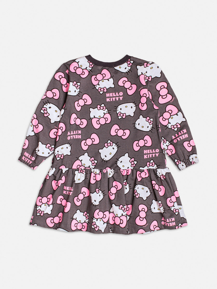 Vestido Infantil Momi Inverno Cinza Hello Kitty