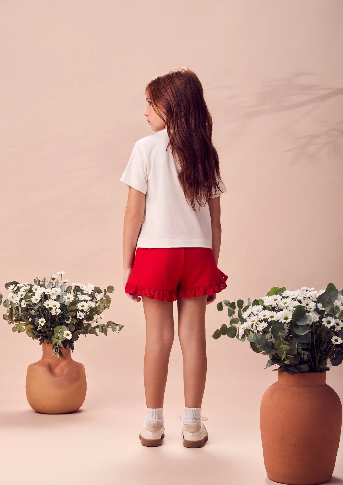 Conjunto Infantil Menina Animê Shorts Vermelho e Blusa Minnie e Mickey Strass Disney