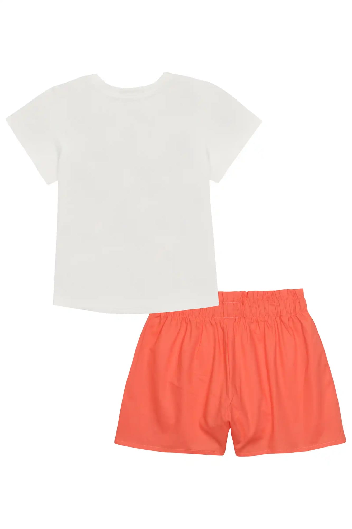 Conjunto Infantil Kukiê com Shorts Laranja e Blusa Manga Curta Cachorrinha