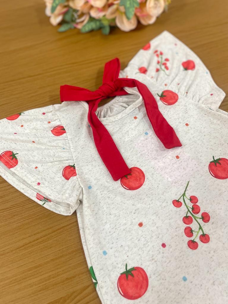 Vestido Infantil Kukie Verão Off White Porquinha