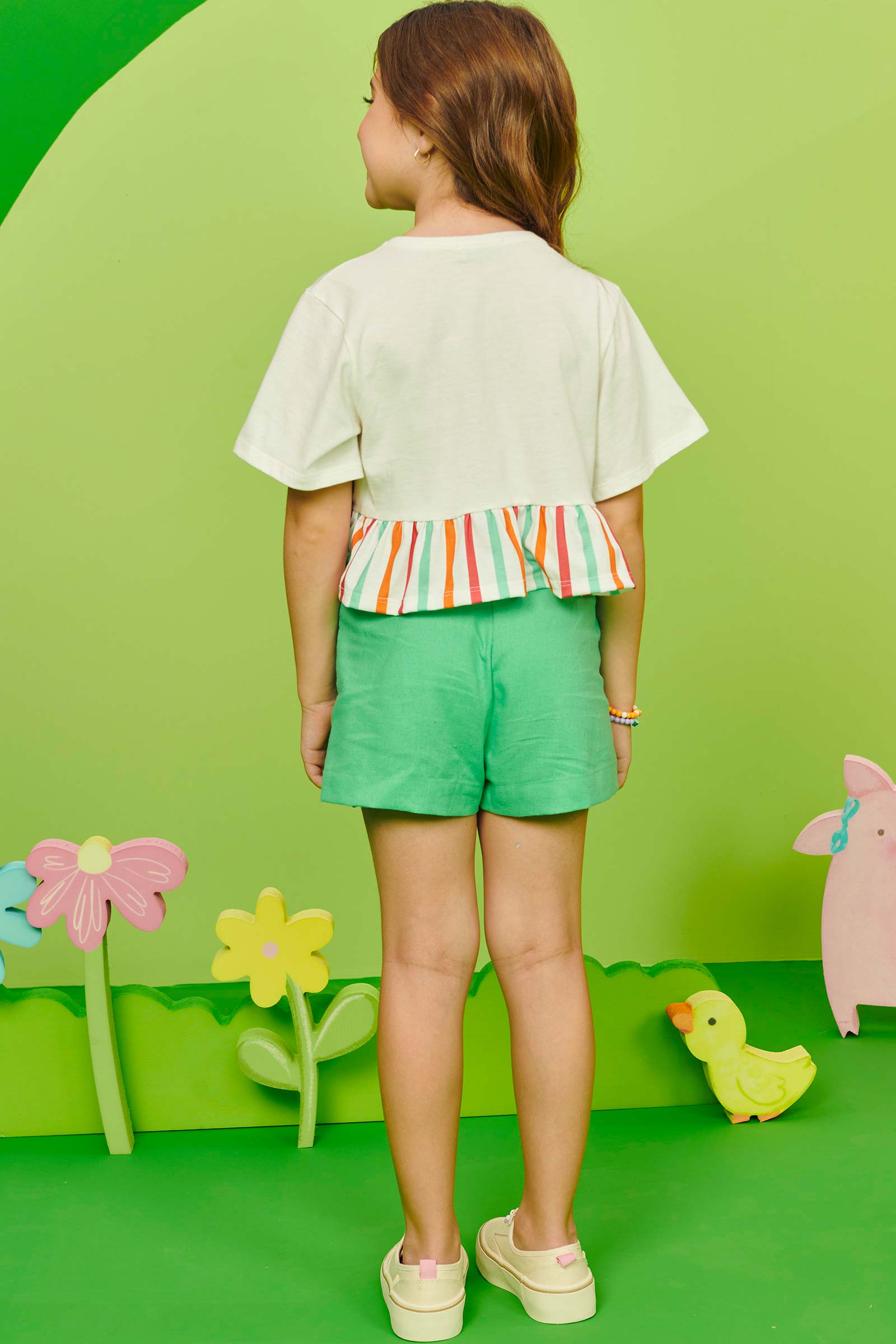 Conjunto Infantil Kukie Alecrim Verão Com Shorts e Blusa Floresta