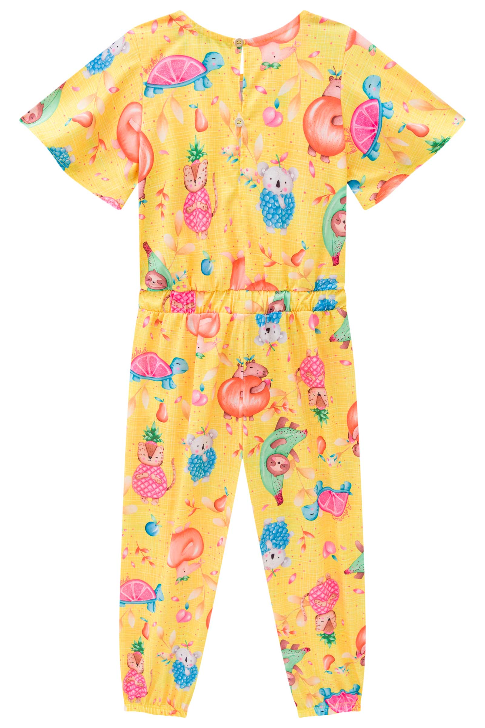 Macacão Infantil Kukie Verão Frutas Divertidas Amarelo